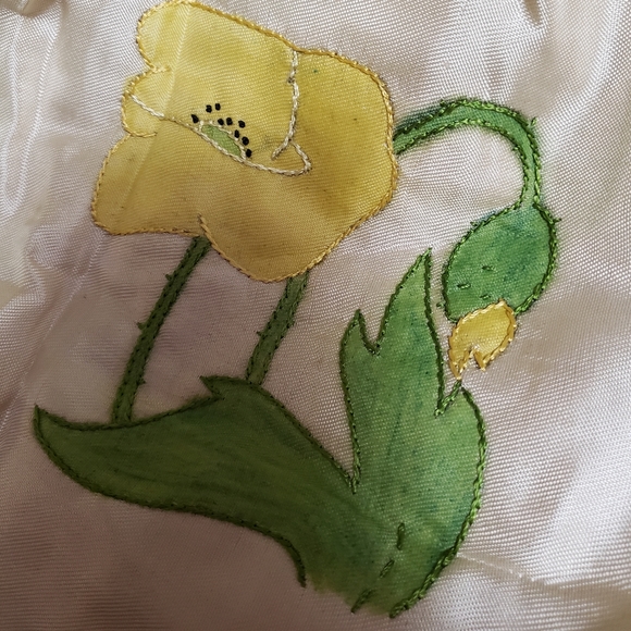 Beautiful satin quilt. Vintage from the 50s. Stored for years, unfinished. - Picture 8 of 17